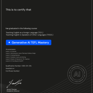 Generative AI in TEFL Mastery