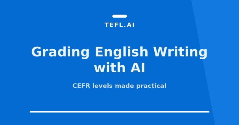 CEFR writing assessment with AI guide card on tefl.ai