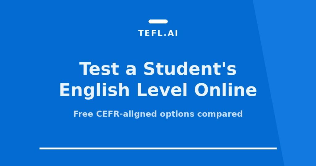 How to test English level online free tools card on tefl.ai