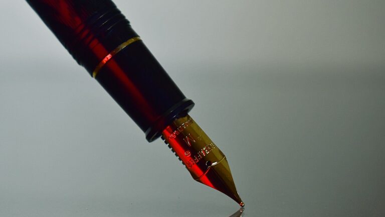 Fountain pen on paper representing CEFR level assessment of English writing