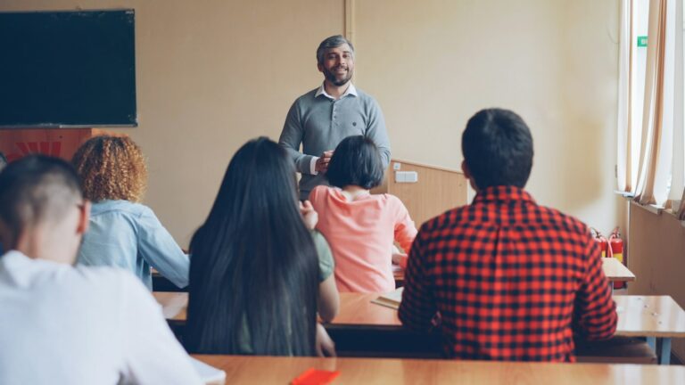 English teacher leading a class as the future of AI in English language teaching takes shape